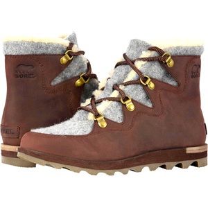 Sorel Women's Sneakchic Alpine Booties, Cattail, Red, Brown